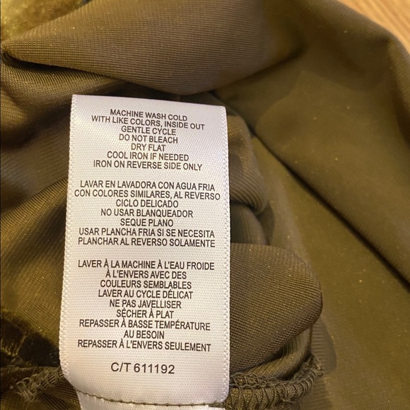 Taylor Velvet Olive Green Spaghetti Strap Side Vents Cowl Drape Front SMALL - Picture 6 of 7